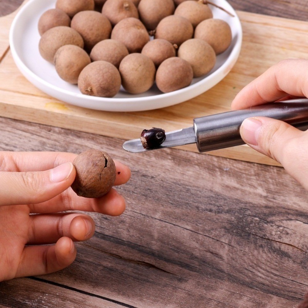 [Trang chủ] Dụng cụ loại bỏ Corer trái cây chuyên nghiệp - Dụng cụ 15cm bằng thép không gỉ hạng nặng có vòi hút, lý tưởng cho xoài / bơ / trái cây đá sử dụng trong nhà bếp