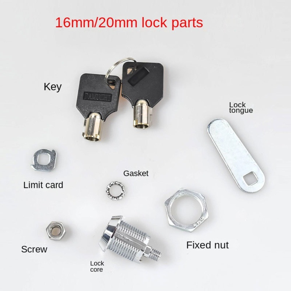 Xi Lanh Cơ Lưỡi Khóa 16 / 20 / 25 / 30 Mm Bàn Tập Tin Ngăn Kéo Hộp Tiền Gửi An Toàn Khóa Thay Thế Với 2 Chìa Khóa Hoa Mai