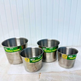 Bộ 5 ly Inox TRƠN cao cấp làm đá, bánh flan, bánh nướng