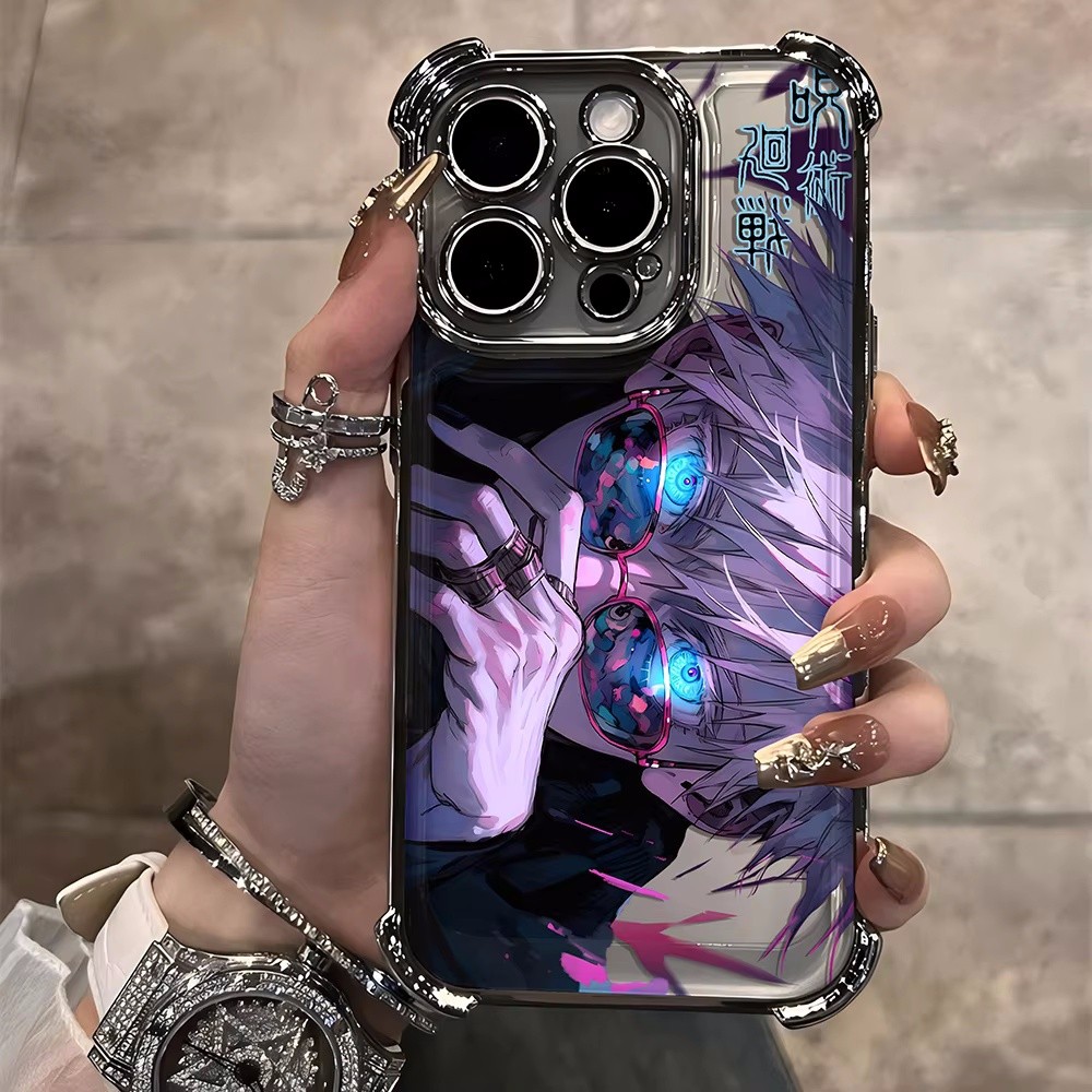 Ốp Lưng Anime Jujutsu Kaisen Gojo Satoru Cho Xiaomi Redmi Note 14 Pro 5G 12 4G 10 11 12 13 14 Pro Plus 10S 11S 14C 13 12 13C 12C Vỏ Mạ Túi Khí Chống Sốc