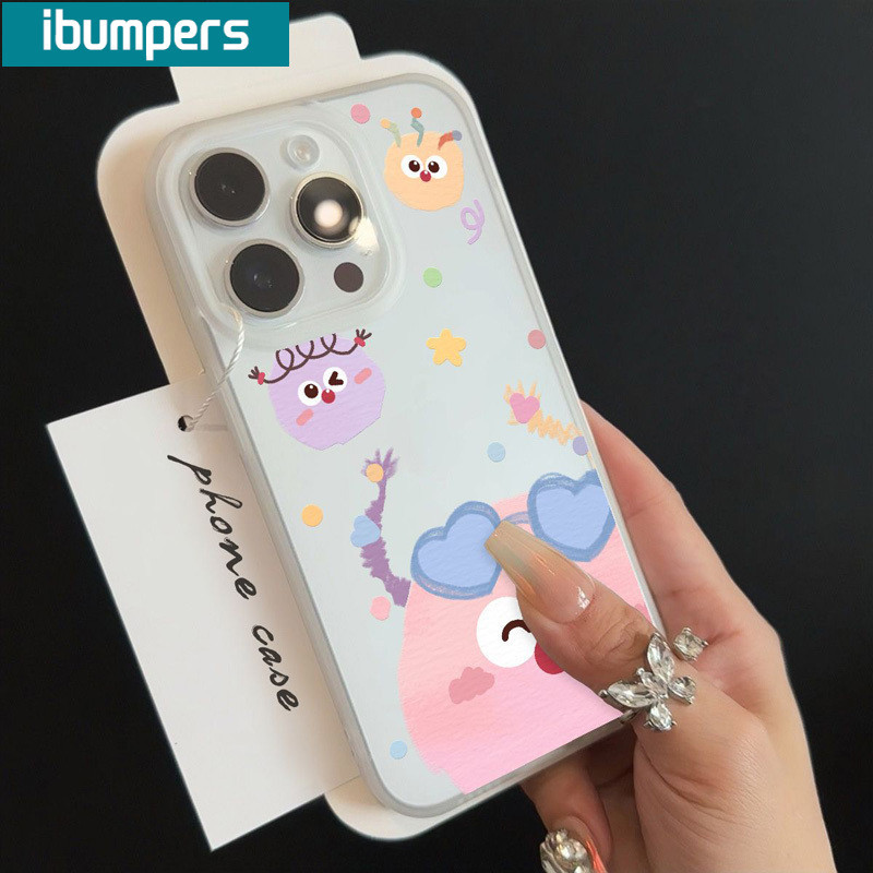 ibumpers Ốp Lưng IPhone Họa Tiết Yêu Tinh Màu Dễ Thương Ốp Điện Thoại Trong Suốt Nhám Mờ TPU Mỏng Chống Sốc Chống Bẩn Cho IPhone 16 15 14 12 13 11 Pro Max IP 7 8 Plus X XS XR