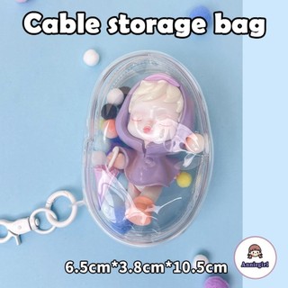 Du lịch Di động Sản phẩm kỹ thuật số Dây kéo Túi lưu trữ trong suốt Cáp dữ liệu USB Tổ chức Tai nghe Hộp lưu trữ điện tử