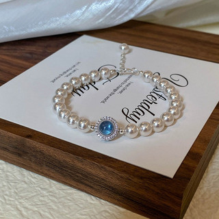 Vòng Tay Nữ Opal Xanh Zircon Đính Hạt Vòng Tay Nữ Phong Cách Pháp Cao Cấp Thiết Kế Đơn Giản Tất Cả Trận Đấu Vòng Tay Quà Tặng Giáng Sinh