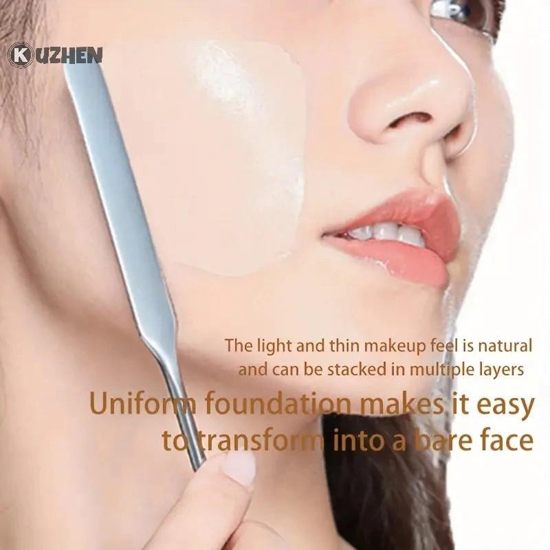 Kuzhen Kem Nền Trang Điểm Bàn Chải Trộn Bảng Thép Không Gỉ Kem Nền Môi Phấn Mắt Trộn Bảng Với Thìa Dụng Cụ Trang Điểm HOT