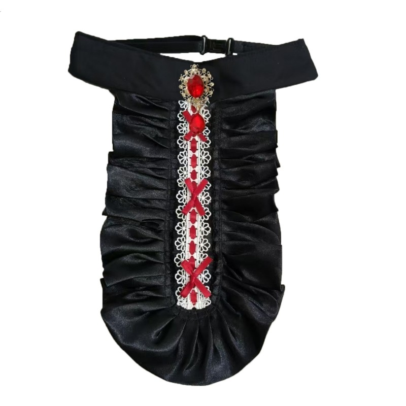 BTF Xù Satins Jabot Cổ Áo Sơ Mi Victoria Thời Trung Cổ Cổ Pha Lê