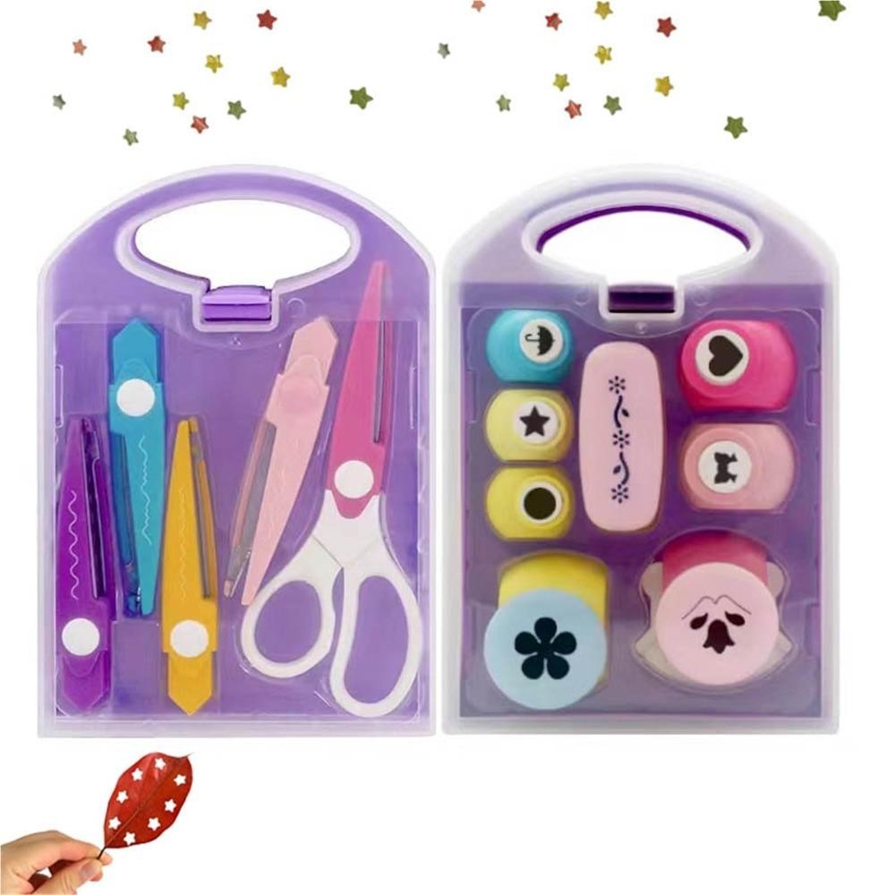 ESSENCEH Kids Craft Hole Punch Shapes Set, Bộ thủ công DIY kích thước nhỏ thủ công, các dự án DIY có hộp lưu trữ Nhựa cho trẻ em từ sáu tuổi trở lên