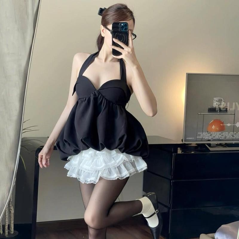 Áo Baby Doll Cổ Dây Kiểu Yếm PINKSTORE29 Hở Lưng Gợi Cảm A51228