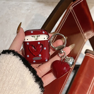 Bodian Wine Red Love cho AirPods 1 / 2 3 Pro Pro2 pro3 Airpod4 Bộ tai nghe Vỏ bảo vệ Bluetooth không dây AirPods Pro i3 i4 pro3 Vỏ bảo vệ tai nghe