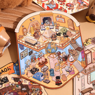 Enwei 3 Cái [3D Fantasy World Series] Nhãn dán nhật ký dễ thương Nhãn dán chống nước Giấy Scrapbooking Chất liệu Sổ lưu niệm Bộ
