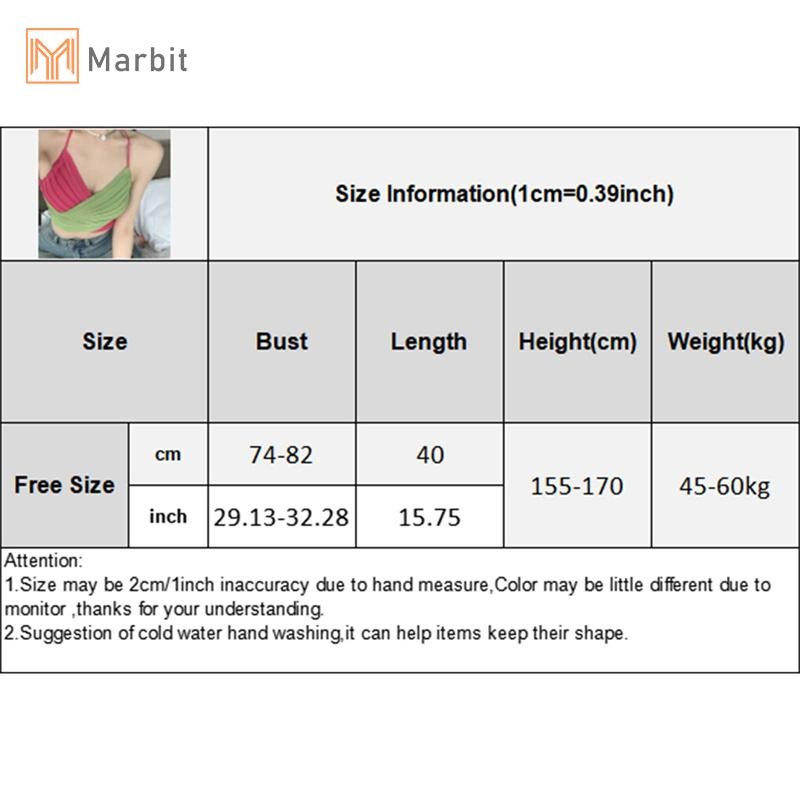 Marbit Mùa Hè Mặc Chữ Thập Dây Treo Cổ Đan Camisole Nữ Mới Ngọt Ngào Gợi Cảm Áo Ngực Ngắn Top Mới