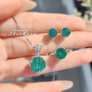 Châu Âu Mỹ ins Phong Cách Mới Kim Cương Hình Bát Giác Thiên Niên Kỷ Hoa Hồng Cắt Nhiều Màu Sắc Phù Hợp Với Nữ