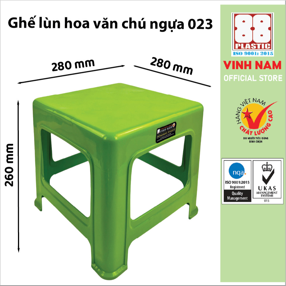 Ghế Lùn Mặt Lỗ Và Hoa Văn Chú Ngựa Vinh Nam Plastic Ghế Nhựa Lùn Cao Cấp Ghế Ngồi Bằng Nhựa 023-037