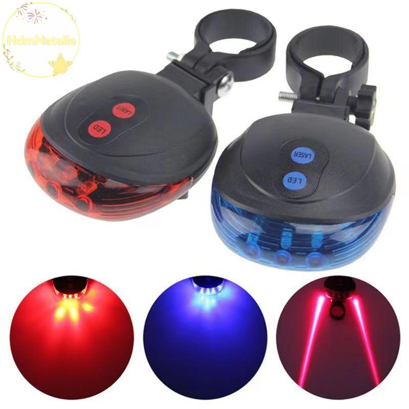 HdmNatalie Laser Đuôi Ánh Sáng 5LED Dòng Song Song Laser Đuôi Đèn Xe Đạp Leo Núi Đèn Cảnh Báo VN
