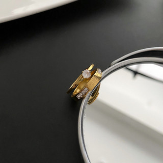 Nhẫn Titan Nữ không gỉ Lớn Zircon Hai Lớp Hoa Hồng Vàng Nhẫn Giá Rẻ Sang Trọng Thời Trang Niche  Phong Cách Nơi Làm Việc Trang Sức