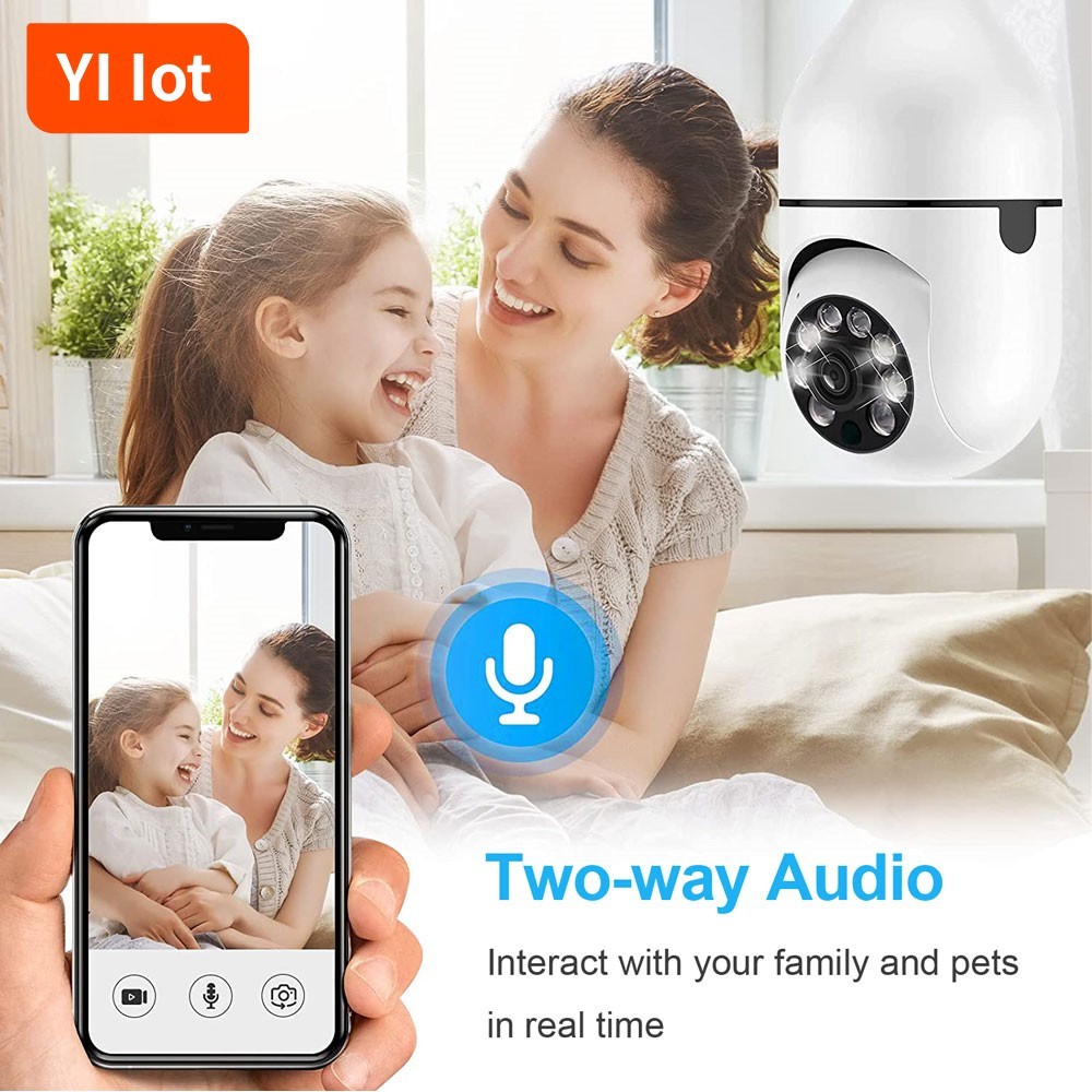 Camera Wifi ngoài trời 8 LED Đuôi Bóng Đèn Xoay 360 Độ 3.0Mps - 1080P Yoosee 1080P BẢO HÀNH 12 THÁNG