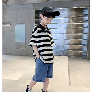 Áo ngắn tay cổ bẻ dành cho bé trai 18-52kg CHỮ BOTE.Áo polo bé trai.Áo cộc tay bé trai mùa hè. H31