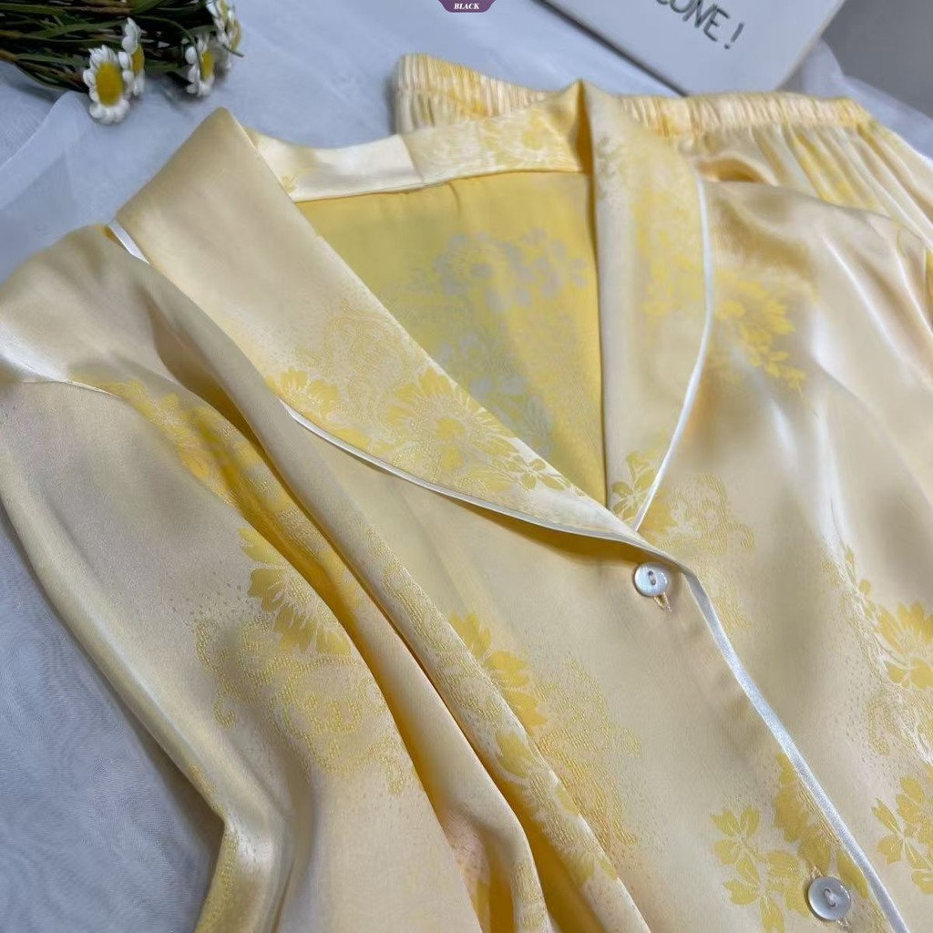 Ice Silk Home Pháp Cao Cấp Cảm Giác Bộ Đồ Ngủ Dài Tay Nữ 2025 Xuân Thu Bộ Triều [BL]