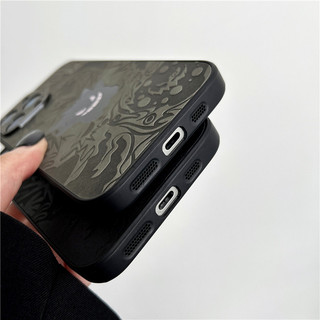 Ốp điện thoại thời trang retro da cừu laser mát mẻ Geng ma hoạt hình cho iPhone 16 15 14 13 12 11 Pro Max