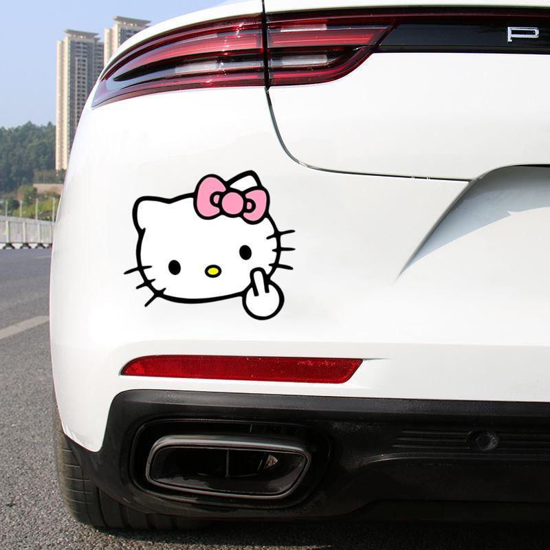 HelloKitty Hoạt Hình Dễ Thương Dán Xe Ô Tô Độc Đáo Khối Cơ Thể Trầy Xước Xe Điện Xe Máy