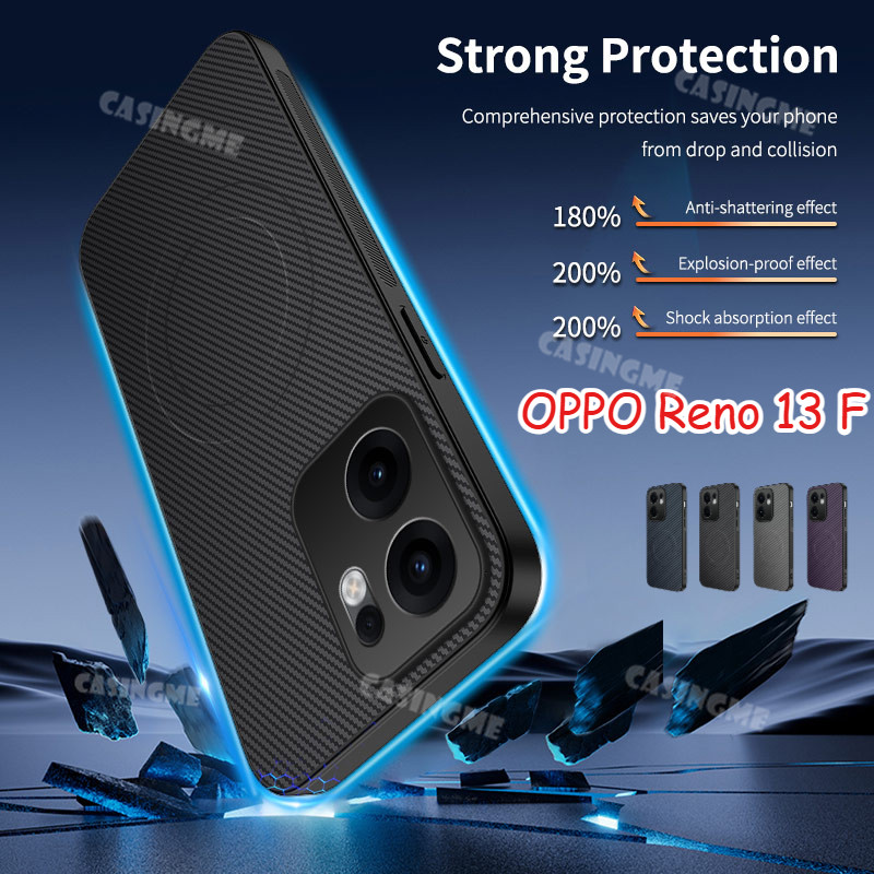 Dành Cho OPPO Reno 13 F 5G 2025 Họa Tiết Sợi Carbon Từ Tính Ốp Lưng Điện Thoại OPPO Reno13F Reno 13 Reno13 F Reno 13F 13 Reno 5G 2025 Chống Sốc Da Bảo Vệ Mặt Sau C