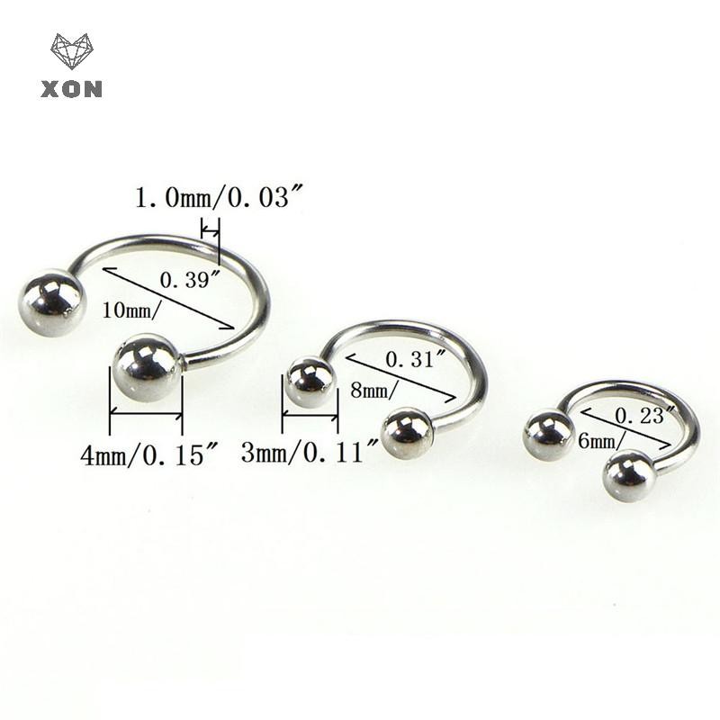 XON Bộ 10 Khuyên Xỏ Mũi Và Mũi Bằng Thép Không Gỉ Cá Tính