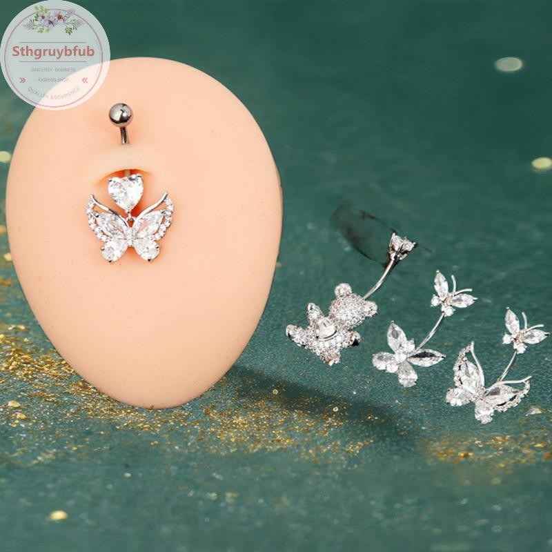 STHB Gấu Dễ Thương Bụng Nút Nhẫn Nữ Cô Gái Tinh Tế Gợi Cảm Rốn Xuyên Vòng Cơ Thể Xuyên Trang Sức Quà Tặng VN