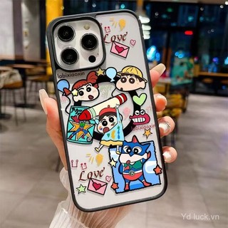Ốp điện thoại trong suốt chống sốc Shin-chan hoạt hình, tương thích với iPhone 11 16 15 Pro 14 Pro Max 13 Pro 12 11 Pro 15 14 13 12 Pro 11 Pro Max 16 Pro 14 Pro 13 Pro Max 12 Pro Max, chống trầy xước, chống mồ hôi, chống rơi