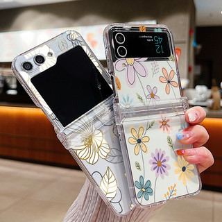 Hoa Anh Đào Họa Tiết Trong Suốt Ốp Lưng Điện Thoại Samsung Galaxy Z Flip 7 Flip 6 Flip 5 Flip 4 Flip 3 5G Full Bản Lề Cứng PC Gấp Bao Dành Cho Samsung Z Flip 7 6 5 4 3