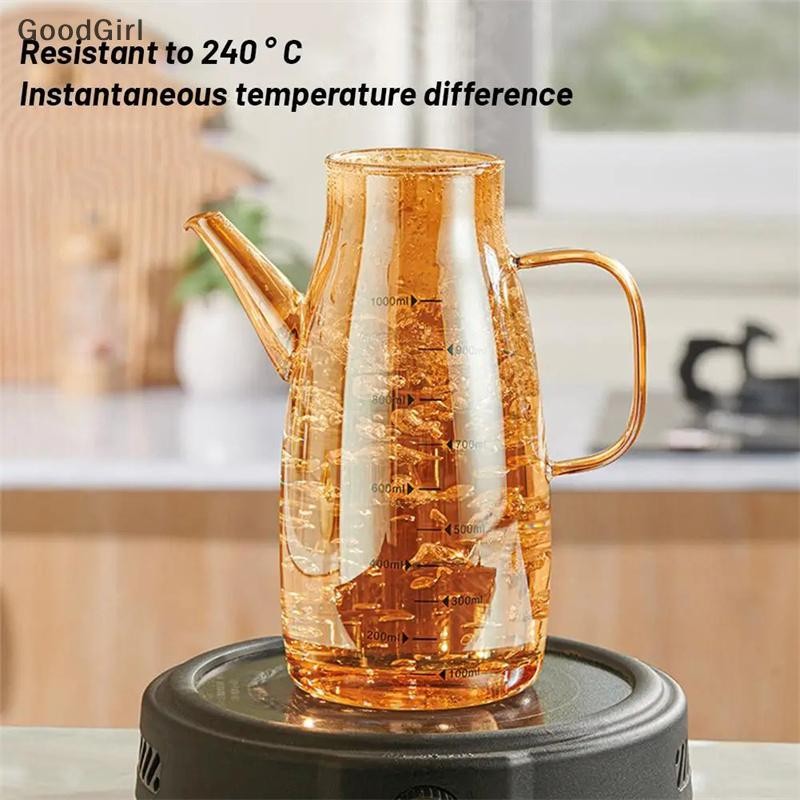 [GoodGirl] Chai đựng dầu 600 / 800 / 1000ml có vòi nhỏ giọt Nồi dầu thủy tinh nhà bếp Hộp đựng dầu chống rò rỉ dung tích lớn VN