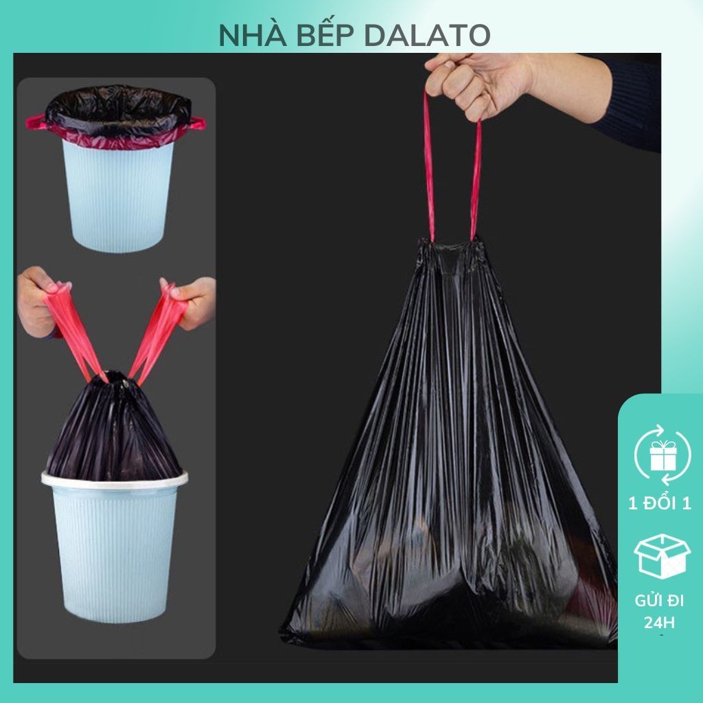Set 100 Túi Đựng Rác Có Dây Rút, Túi Rác Có Quai Kích Thước Lớn 50x45cm ...