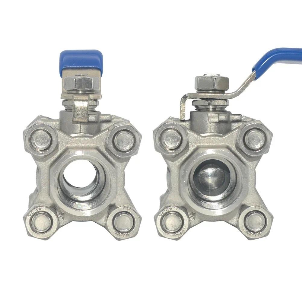 304 Thép Không Gỉ Ba Mảnh Van Bi 1 / 2 3 / 4 Vít Chủ Đề Bên Trong Ống Nước Hàn Van Công Tắc DN20 25 32 65 80