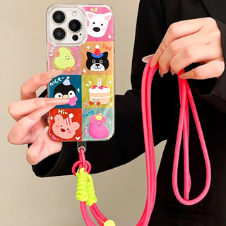 Vồng Lưới Dễ Thương Dây Xích Ốp điện thoại S25 Siêu Chống Sốc Cho Samsung s22 s22plus ultra Case Girly S23 S23Plus s23fe s24 s24plus s24ultra Ốp điện thoại
