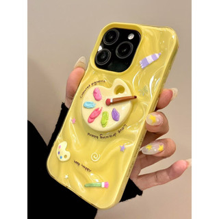 Ốp điện thoại bảng vẽ ba chiều màu xếp li sang trọng cho iPhone16 15 14 13 Promax bảo vệ camera chống sốc mờ mặt sau cứng