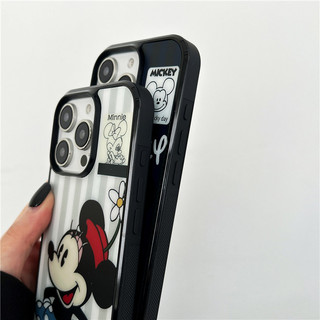 Ốp lưng từ tính hình Mickey Minnie Goofy hoạt hình dễ thương cho iPhone 16 15 14 12 11 13 Pro Max 16plus 16E