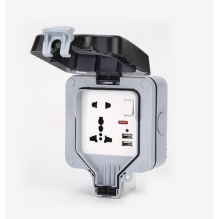 Ổ CẮM NGOÀI TRỜI CHỐNG NƯỚC IP66 (CÓ 02 CỔNG USB 5V 3.1A)