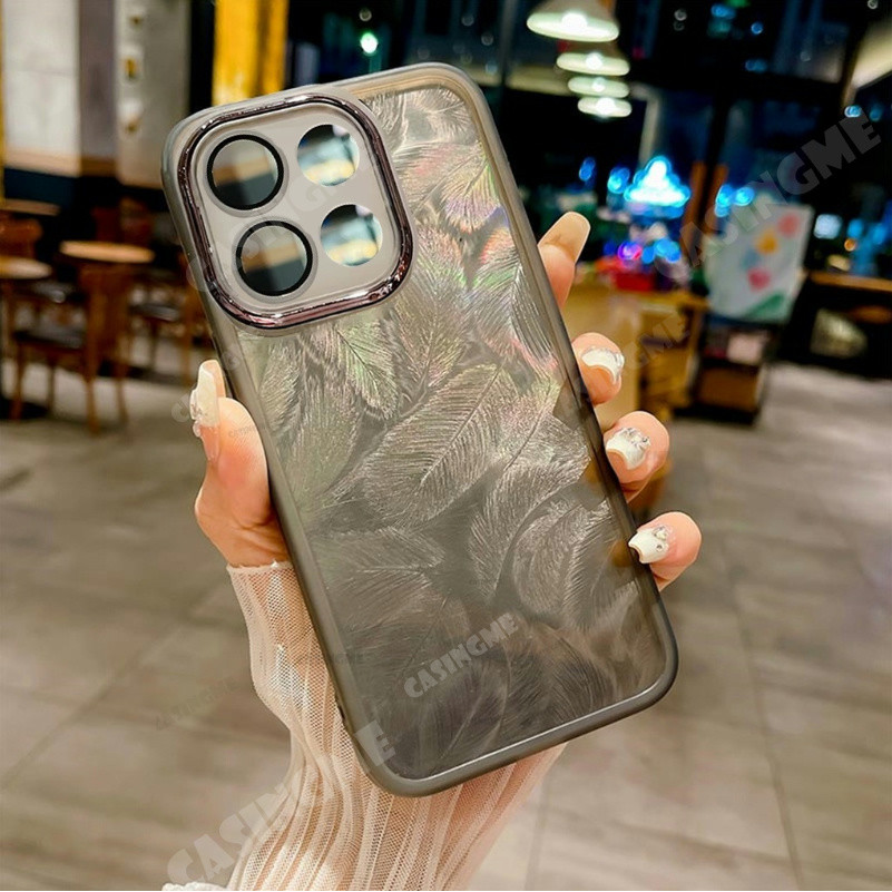 Tecno Spark 30 5G 2024 Vỏ mềm silicon họa tiết lông vũ lấp lánh cho TECNO Spark30 30Spark Spark 30 30C 30 C 4G 5G 2024 Vỏ điện thoại chống sốc Vỏ bảo vệ ống kính máy ảnh