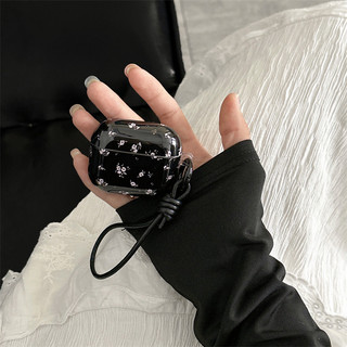 Mảnh hoa nhỏ màu đen cho AirPods 1 / 2 3 Pro Pro2 Pro3 Airpod4