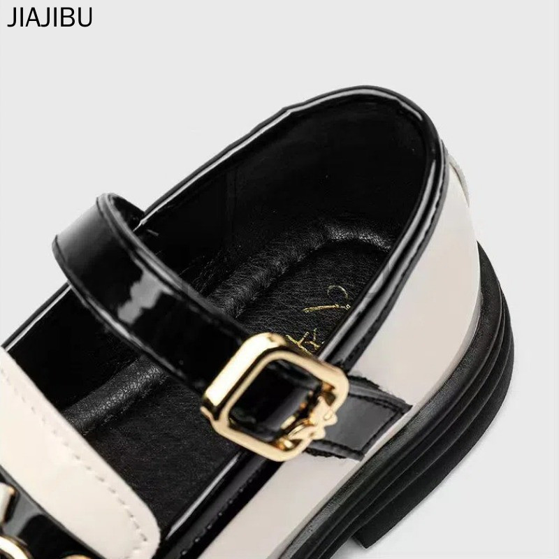 Giày Trẻ Em Thời Trang Chất Lượng Cao Cô Gái Dễ Thương Nơ Kim Loại Giày Lolita Korean Fashion White Platform Mary Jane Shoes Giày Cosplay Gót Thấp Chống Trượt Phong Cách Anh Quốc French Soft-soled Doll Shoes Giày Da Nhỏ Phong Cách Nhật Bản Giày Khiêu Vũ