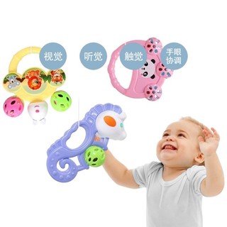 Bộ đồ chơi lục lạc, xúc xắc 7 món cầm tay hình các nhân vui nhộn dành cho bé, giúp bé tập cầm nắm