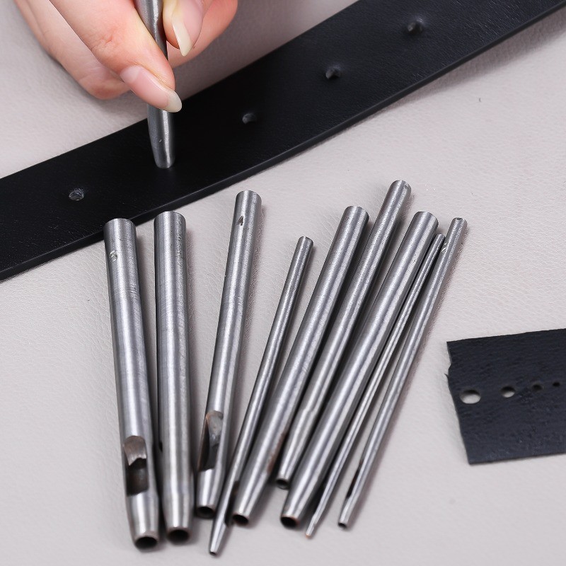 Dụng cụ đục lỗ bằng da - Bộ đục lỗ khoan - Phụ kiện may quần áo - Máy đục lỗ tròn rỗng - Máy cắt tròn bền - Dành cho dây đeo đồng hồ, thắt lưng, giấy