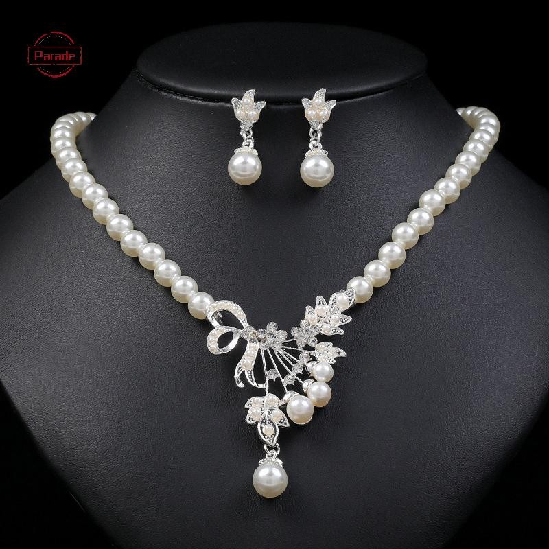 Diễu Hành Hoa Hình Giọt Châu Âu Và Châu Mỹ Vòng Cổ Ngọc Trai Bộ Bông Tai Nữ Tính Khí Đầm Vòng Cổ Bông Tai VN