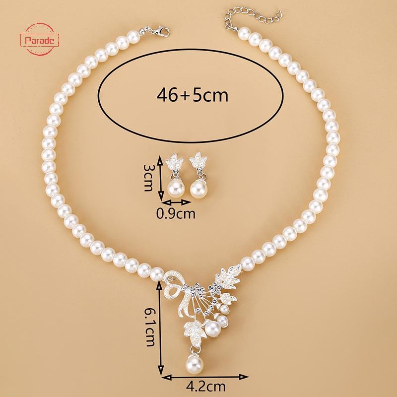 Diễu Hành Hoa Hình Giọt Châu Âu Và Châu Mỹ Vòng Cổ Ngọc Trai Bộ Bông Tai Nữ Tính Khí Đầm Vòng Cổ Bông Tai VN
