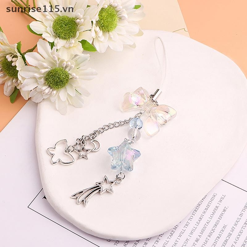 Ssvn Sweet Bowknot Dây Điện Thoại Ngôi Sao Hạt Mặt Dây Chuyền Charm Hợp Kim Hộp Tai Nghe Dây Đeo Túi Trang Trí.