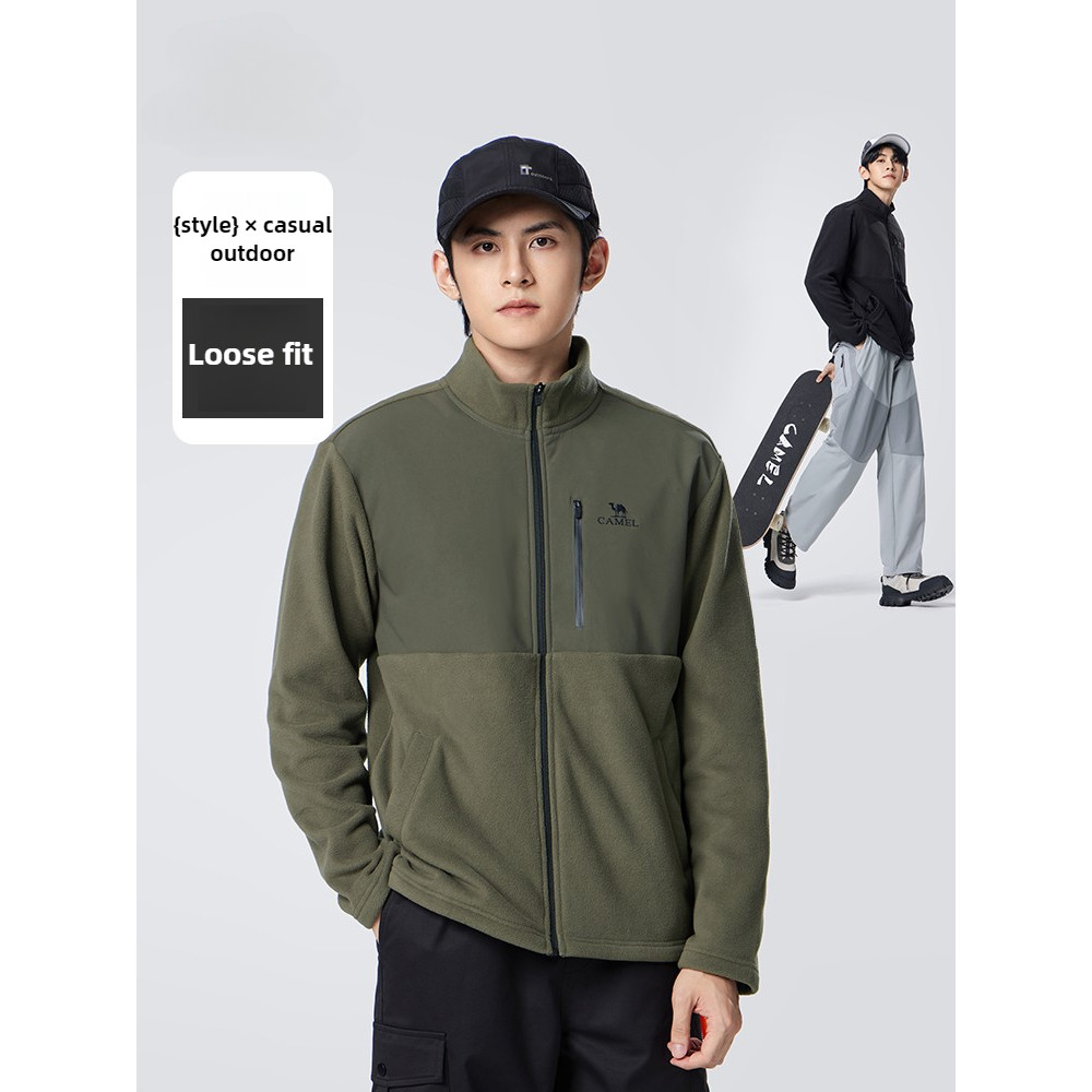 Ảnh Áo khoác lông cừu nam CAMEL CROWN Áo khoác lông cừu cực ấm áp chống gió 4
