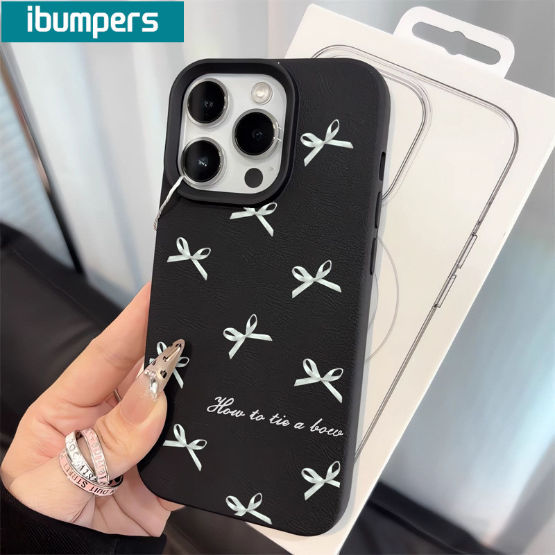 ibumpers Ốp Lưng IPhone Nơ Đẹp Đơn Giản Cho IPhone 16 15 14 12 13 11 Pro Max IP 7 8 Plus X XS XR Ốp Điện Thoại Mỏng Silicon Mềm Da Họa Tiết