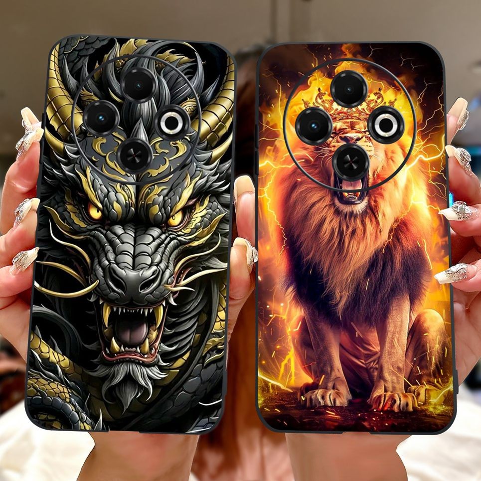 Ốp Điện Thoại Silicon Mềm Cho Tecno Spark 30c 4G 5G Vỏ Phong Cách Thoáng Mát Họa Tiết Rồng Hổ Spark30c kl5 kl5n Ốp Lưng