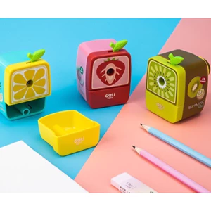 Gọt chuốt bút chì quay tay Deli E0671 hình trái cây hoa quả. -