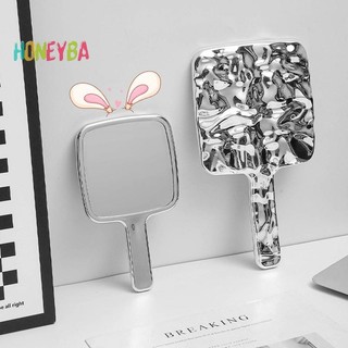 < Honeyba > Gương vuông hình dạng lỏng Máy tính để bàn cầm tay Mỹ phẩm Gương trang điểm di động Du lịch Gương làm đẹp phong cách cổ điển cho túi xách