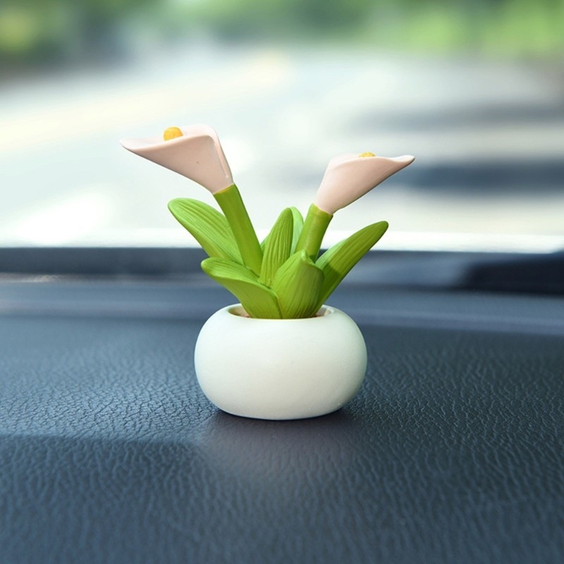 Exhila Nhựa Chậu Hoa Hộp Đựng Thực Vật Các Bức Tượng Trang Trí Cho Kệ Sách Máy Tính Để Bàn Ô Tô