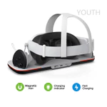 [Sạc] Đế sạc cho tay cầm mũ bảo hiểm Meta Quest 3S / 3 VR Đế lưu trữ tiếp xúc với đèn LED Khí quyển Quest 3 Phụ kiện sạc — ảnh 3